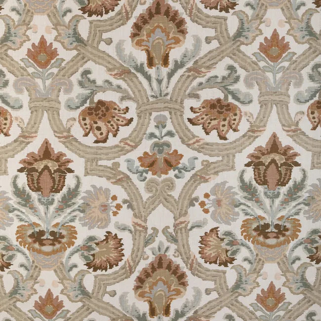 New Seville Trellis & Floral Linen Print