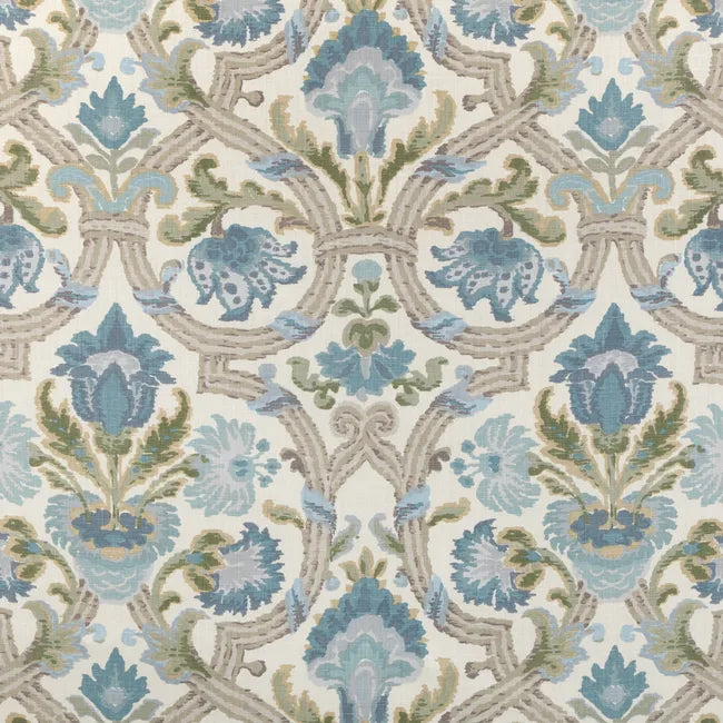 New Seville Trellis & Floral Linen Print