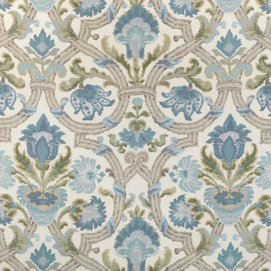 New Seville Trellis & Floral Linen Print